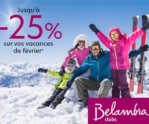 Jusqu’à -25% sur votre séjour durant les vacances scolaires de février + 50€ EN PLUS