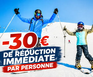 Code promo de -30 € de réduction immédiate par personne sur les séjours au ski Sunweb
